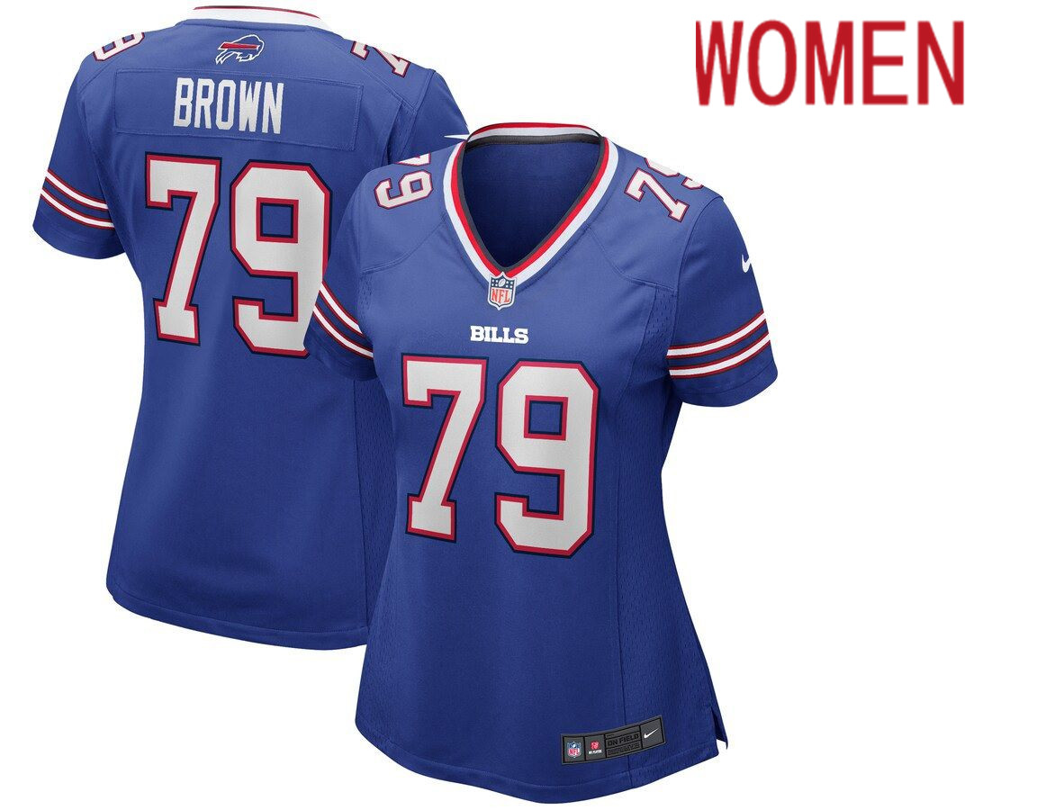 Women Buffalo Bills #79 Ruben Brown Nike Royal Game Retired Player NFL Jersey->women nfl jersey->Women Jersey